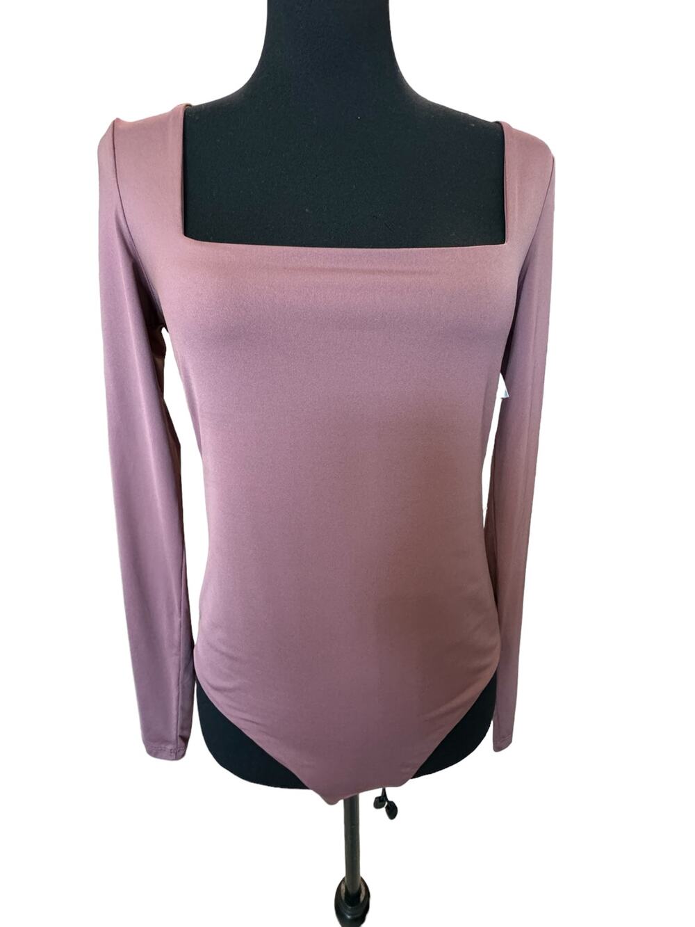 New ~ ELODIE ~ NordSTROM Square Neck Long Sleeve Bodysuit Size L
